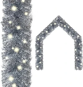 vidaXL Weihnachtsgirlande 10m silber LED 150x warmweiß