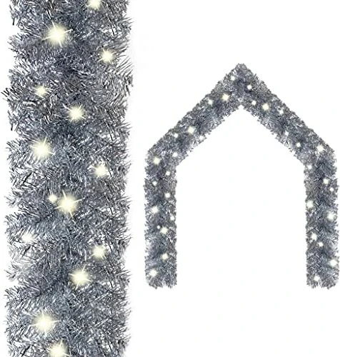 vidaXL Weihnachtsgirlande 10m silber LED 150x warmweiß