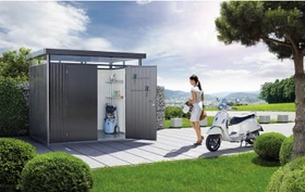 Biohort HighLine H2 Gerätehaus mit Doppeltür dunkelgrau-metallic
