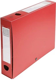 Exacompta Archivbox Kunststoff blickdicht mit Druckknopf 60mm, A4, rot