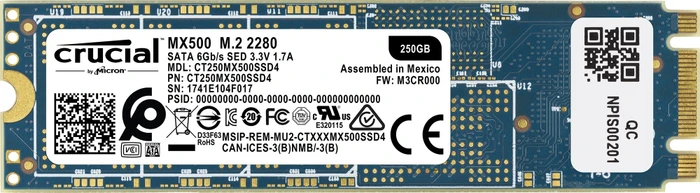Crucial MX500 250GB, M.2 2280 / B-M-Key / SATA
