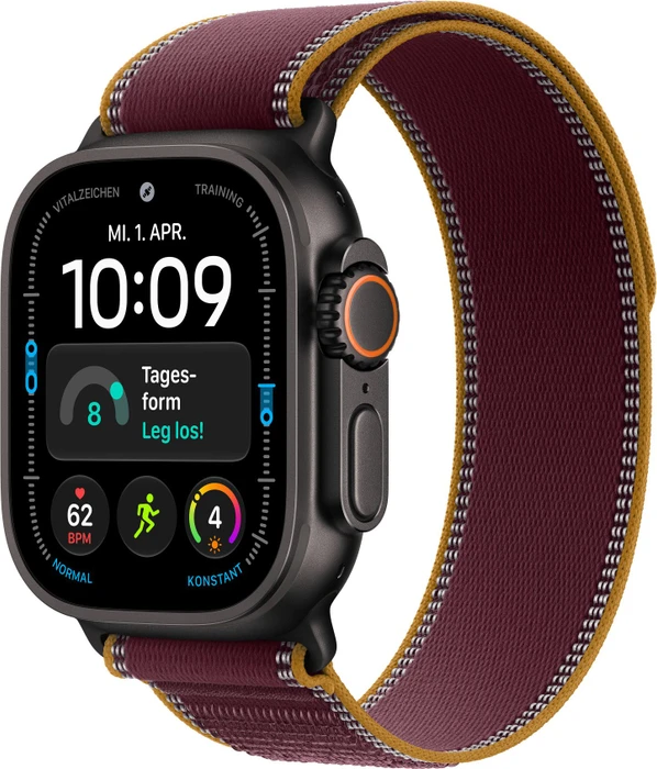 Apple Trail Loop S/M für Apple Watch Ultra (49mm) burgunder/titan natur