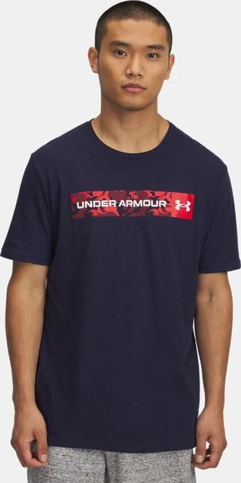 Under Armour Camo Chest Stripe Funktionsshirt kurzarm midnight navy/red/white (Herren)