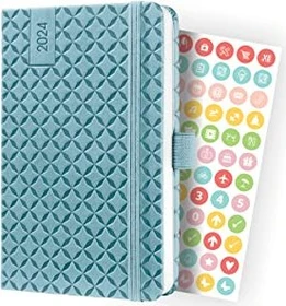 Sigel Jolie Wochenkalender 2024, A6, Hardcover, hellblau, 87 Blatt