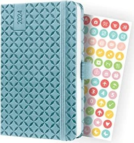 Sigel Jolie Wochenkalender 2024, A6, Hardcover, hellblau, 87 Blatt