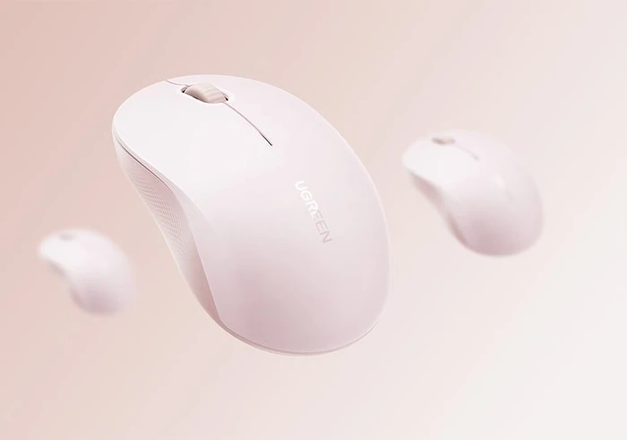 Ugreen M331 Wireless Multi-Mode Mouse, rosa, USB/Bluetooth