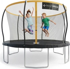 SportPlus Garten mit Sicherheitsnetz 366cm Trampolin gelb