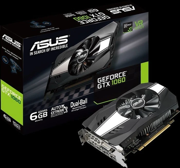 ASUS Phoenix GeForce GTX 1060, PH-GTX1060-6G, 6GB GDDR5, DVI, 2x HDMI, 2x DP