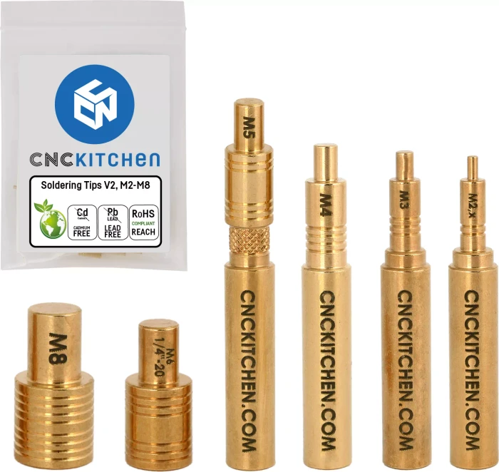 CNC Kitchen Einschmelzhilfen V2 für Gewindeinsatz, kompatibel zu T18/M900 Lötkolben