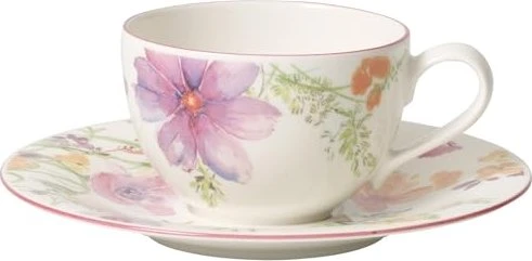 Villeroy & Boch Mariefleur Basic Kaffeetasse mit Untertasse, 2-tlg.