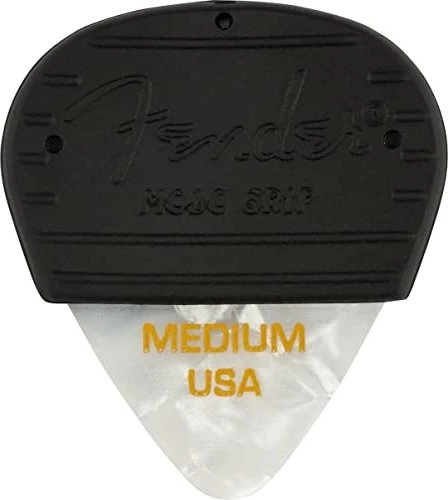 Fender Mojo Grip Celluloid Picks, White Moto Medium, 3-Pack