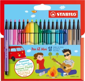 STABILO Pen 68 mini sortiert, 18er-Set, Etui