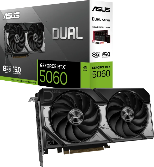 ASUS Dual GeForce RTX 5060, DUAL-RTX5060-8G, 8GB GDDR7, HDMI, 3x DP