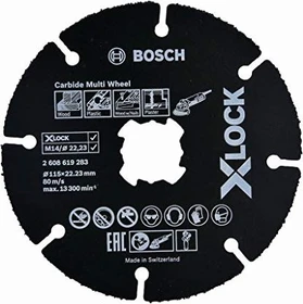 Bosch Professional X-LOCK Carbide MultiWheel Trennscheibe, 115x1x22.23mm, 1 Stück