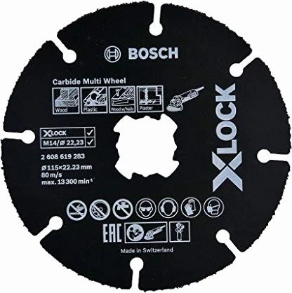 Bosch Professional X-LOCK Carbide MultiWheel Trennscheibe, 115x1x22.23mm, 1 Stück