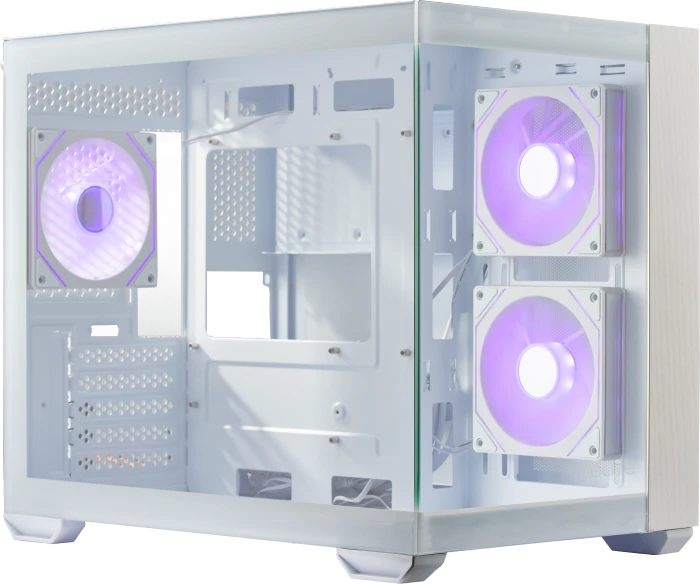 Cooler Master Elite 481 Wood White, weiß/braun, Glasfenster
