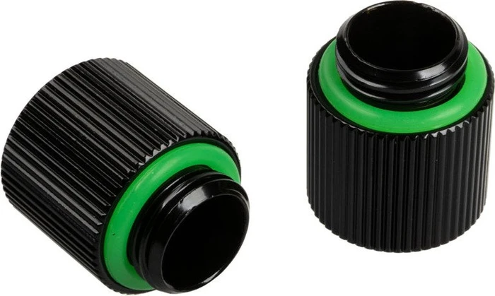 Bitspower Touchaqua Verlängerung G1/4" auf G1/4", 15mm, Glorious Black, 2er-Pack