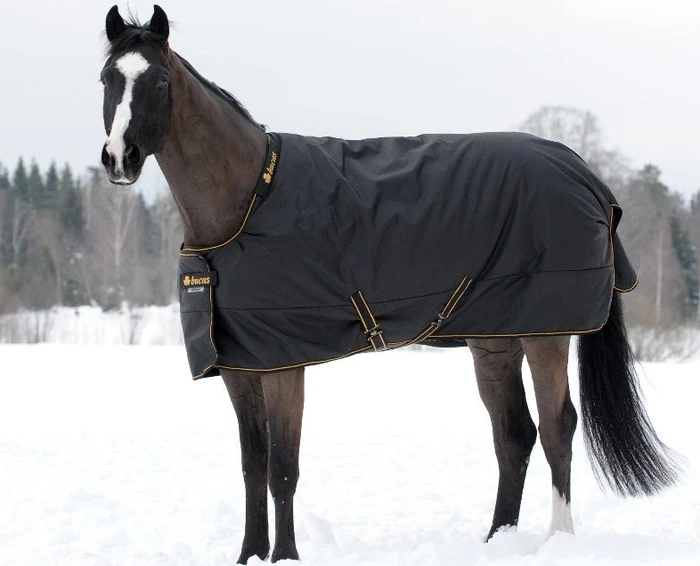 Kerbl Bucas Irish Turnout Light/50 Classic, Regendecke female, 1.25m, 50g, black/gold (65625-22)