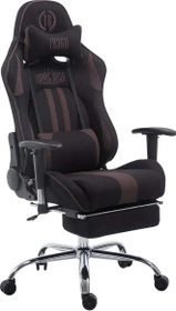 CLP Racing Limit Stoff Gamingstuhl mit Fußstütze, schwarz/braun