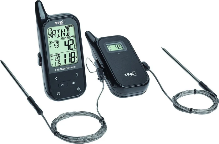 TFA Dostmann Küchen-Chef Twin Funk Küchen-Thermometer digital, inkl. 2x Sensor