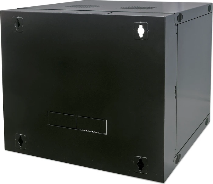 Intellinet Wandschrank 9HE, mit Schwenkrahmen, Sicherheitsglastür, schwarz, 450mm tief