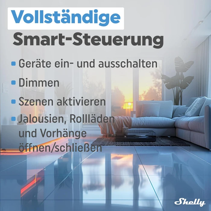 Shelly BLU Wall Switch 4 Stand Alone, weiß
