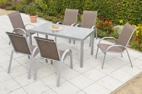 Merxx Amalfi Gartenmöbel-Set taupe, 7-tlg.