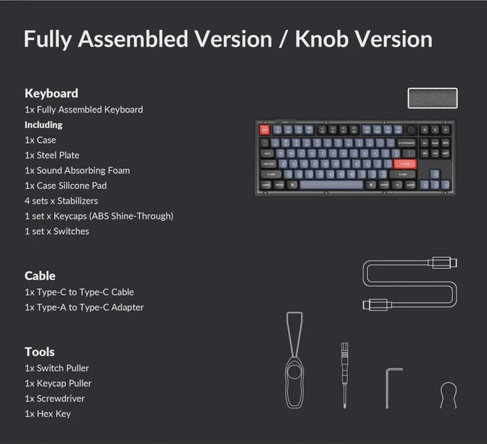 Keychron V3 TKL Knob, 80%, LEDs RGB, hot-swap, Frosted Black, Keychron K Pro BROWN, USB, DE