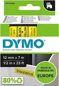 Dymo D1 Beschriftungsband, 12mm, schwarz/gelb