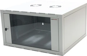 LogiLink Canovate Wandgehäuse 6HE, einteilig, Sicherheitsglastür, grau, 560mm tief