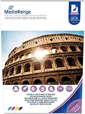 MediaRange Fotopapier matt weiß, A4, 250g/m², 50 Blatt