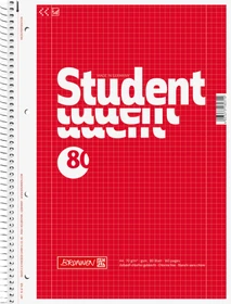 Brunnen Student Collegeblock, A4, Lineatur 28, rot, 80 Blatt, 5er-Pack