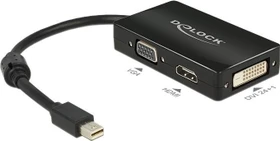 DeLOCK Mini DisplayPort 1.1 auf HDMI/DVI/VGA Adapter, passiv, schwarz (62631)