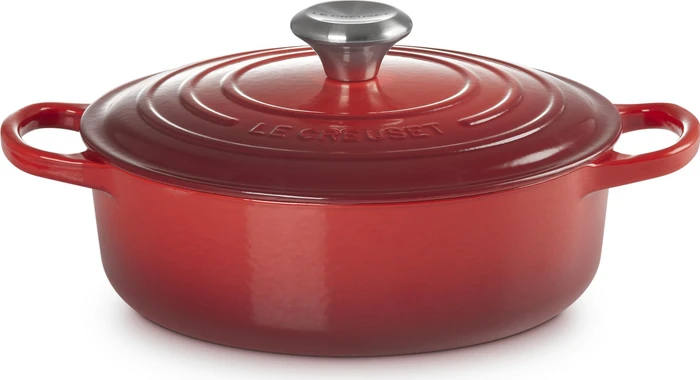 Le Creuset Signature Gusseisen Gourmet Bräter rund 24cm 3.1l kirschrot