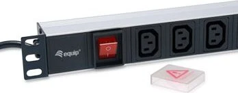 Equip 19" PDU Aluminium Steckdosenleiste, mit Schalter, 1HE, 8-fach, 16A/250V, silber, 1.8m