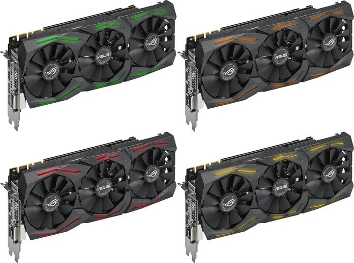 ASUS ROG Strix GeForce GTX 1080 OC 11Gbps, ROG-STRIX-GTX1080-O8G-11GBPS, 8GB GDDR5X, DVI, 2x HDMI, 2x DP