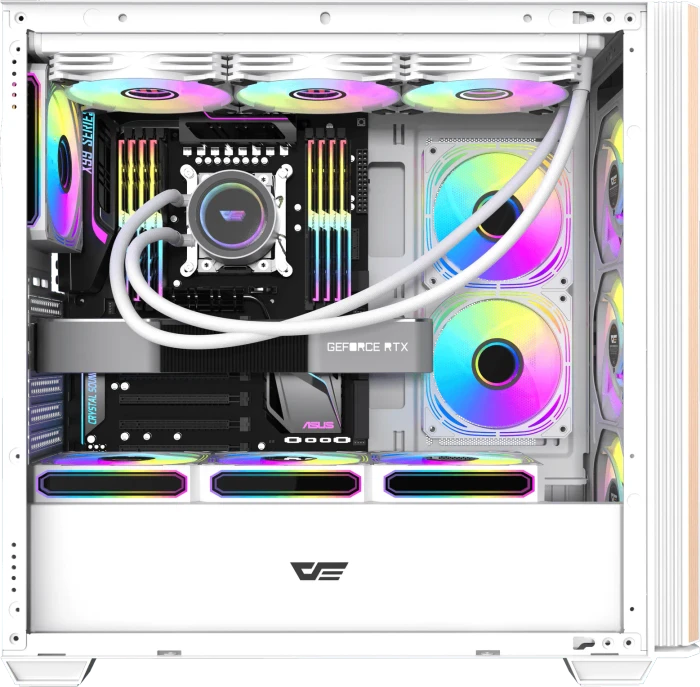DarkFlash DS900WS White, USB-C, inkl. 4x Lüfter, Glasfenster