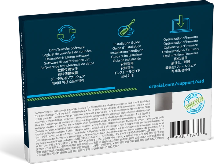 Crucial BX500 4TB, 2.5" / SATA 6Gb/s