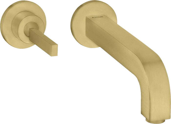 Hansgrohe Axor Citterio Einhebel-Waschtischmischer Unterputz für Wandmontage mit Pingriff Auslauf 220mm und Rosetten brushed brass