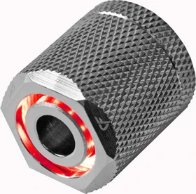 Nanoxia LED Fitting G1/4" auf 16/13mm, rot beleuchtet, vernickelt (CF-MGFFO-RV/CF-FFO-RV)