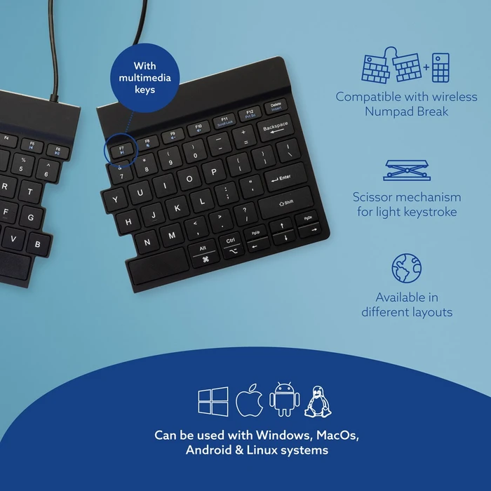 R-Go Split Break, schwarz, USB/Bluetooth, BE