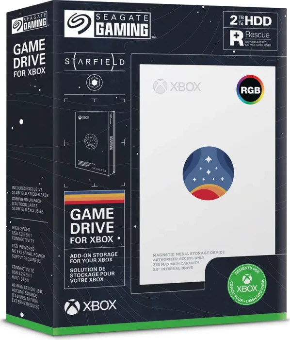 Seagate Game Drive for Xbox - Starfield Special Edition, 2TB, +Rescue, USB 3.0 Micro-B