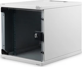 Digitus DN-10 10" Wandschrank 6HE, Sicherheitsglastür, IP2X, grau, 400mm tief