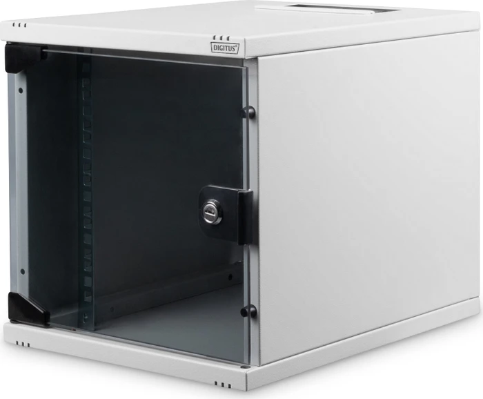 Digitus DN-10 10" Wandschrank 6HE, Sicherheitsglastür, IP2X, grau, 400mm tief