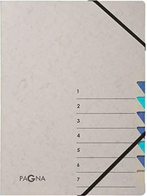 Pagna Easy Grey Ordnungsmappe, 7 Fächer, A4, grau/blau