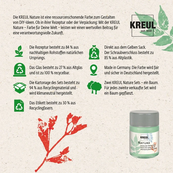 Kreul Nature Effektfarbe, 4 Farben, 50ml, 4er-Set (49440) – Bild 4 von 5