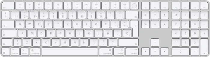 Apple Magic Keyboard mit Touch ID und Ziffernblock für Mac mit Apple Chip (USB-C), weiß/silber, USB/Bluetooth, ES