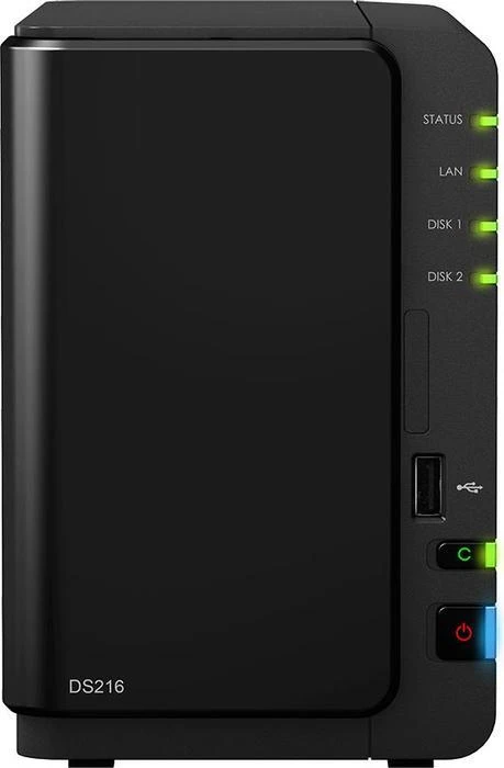 Synology DiskStation DS216, 512MB RAM, 1x RJ-45 1000Base-T, 2x USB-A 3.0