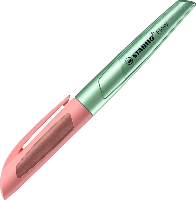 STABILO Flow COSMETIC Metallic grün/apricot, rechte Hand, mittel