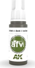 AK-Interactive 3rd Gen Acrylic Colors AFV Series british dark olive green pfi, 17ml